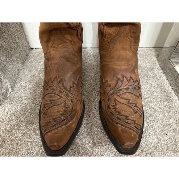 NWOT Dan Post Women's Sidewinder Western Full Grain Tan Mad Cat Leather Boot, 10 - Picture 4 of 10